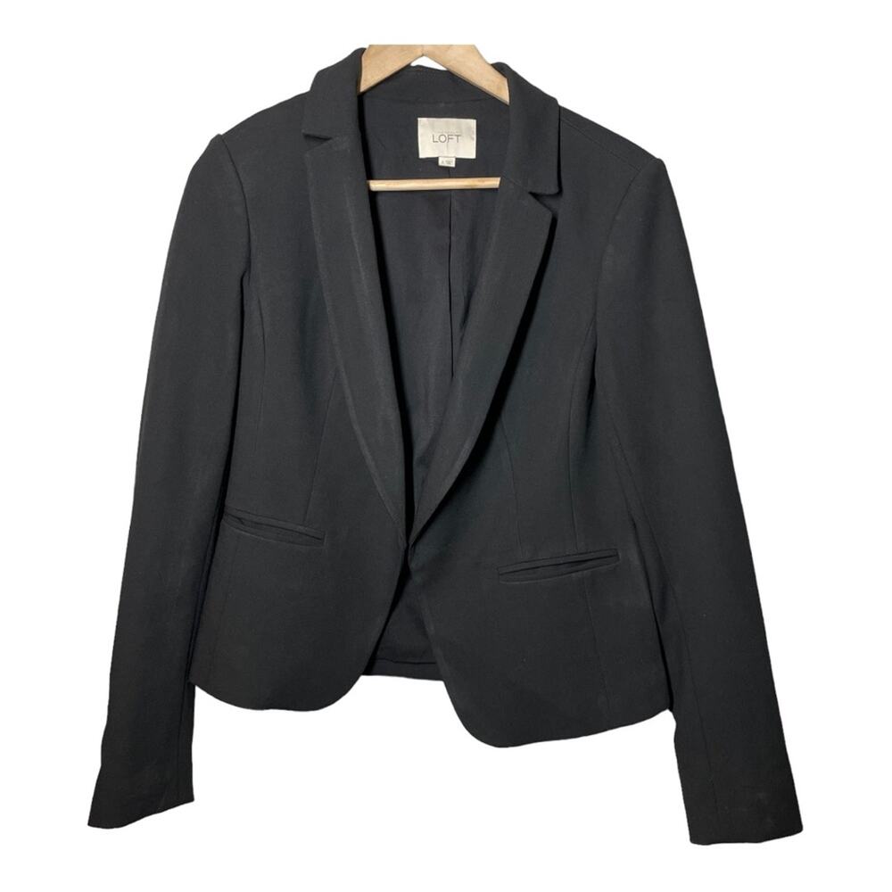 LOFT Classic Black Open Blazer Career Office 2 Minimalist Capsule